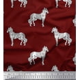 thumbnail image 1 of Soimoi Cotton Poplin Fabric Horse Block Print Sewing Fabric Yard 42 Inch Wide, 1 of 1