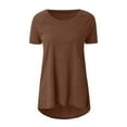 thumbnail image 4 of ChaoHeng Plus Size Women Tops and T-Shirts Summer T-Shirt Dresses Women's Long Shirt Short Sleeve T-Shirt Oversize Tops Large Sizes Summer Casual Loose Blouse Casual Basic Tee Tunic Tops, 4 of 5