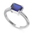 thumbnail image 2 of 2.50 Carat Emerald Cut Blue Sapphire Gemstone Elegant Engagement Ring for Ladies Solid 18K White Gold Size 5 by Diamond-Capitals, 2 of 8