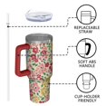 thumbnail image 4 of OBREWU Pioneer Flower Tumbler with Handle and Lid,Pioneer Flower 40oz Double Wall Vacuum Insulated Tumbler,Cups Gift for Women and Men, 4 of 7