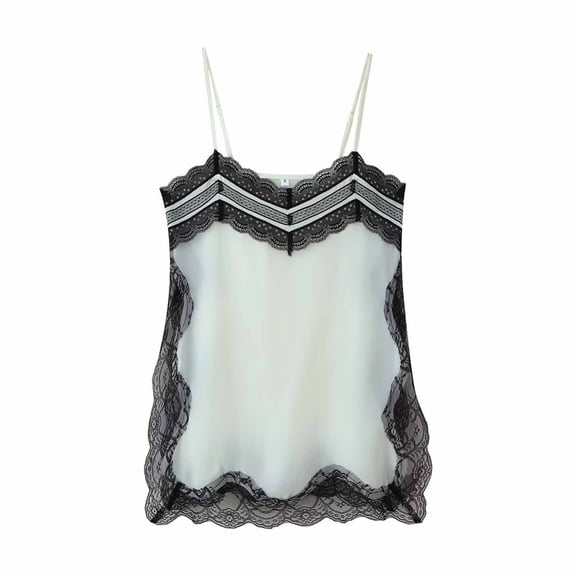 XIYON Womens Summer Tops Women's Lace Trim Fitted Tank Top Camisole For Fashion Forward Style Summer Fashion Clothing