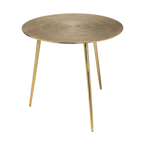Large Gold Finish Round Starburst Accent Table