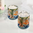 thumbnail image 2 of Yayeee 4 Pack Qtip Holder Bathroom Cotton Swab Canister with Lid Clear Dispenser Set, Blue Goldfish Bowl, 2 of 6