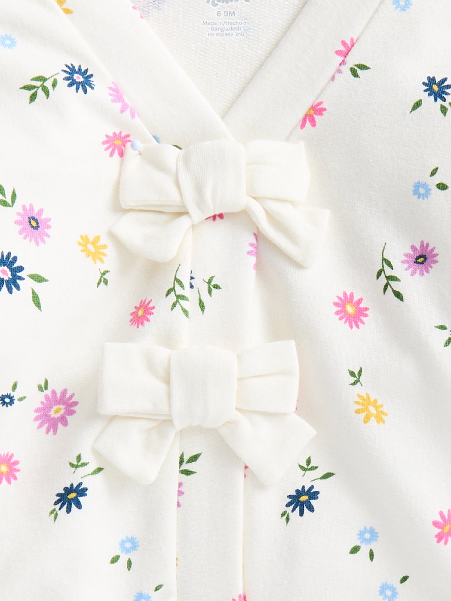 Wonder Nation Baby Girls' Bow Front Cardigan Sweater, Sizes 0M-24M
