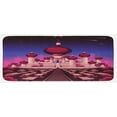 thumbnail image 1 of Fantasy Kitchen Mat, Castle at Night Oriental Palace Landscape Illustration, Plush Decorative Kitchen Mat with Non Slip Backing, 47" X 19", Indigo Magenta Pink, by Ambesonne, 1 of 1
