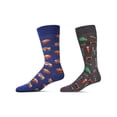 thumbnail image 2 of MeMoi Men's 2 Pair Pack Novelty Crew Socks - Mens - Male, 10-13, Black Marled, 2 of 7