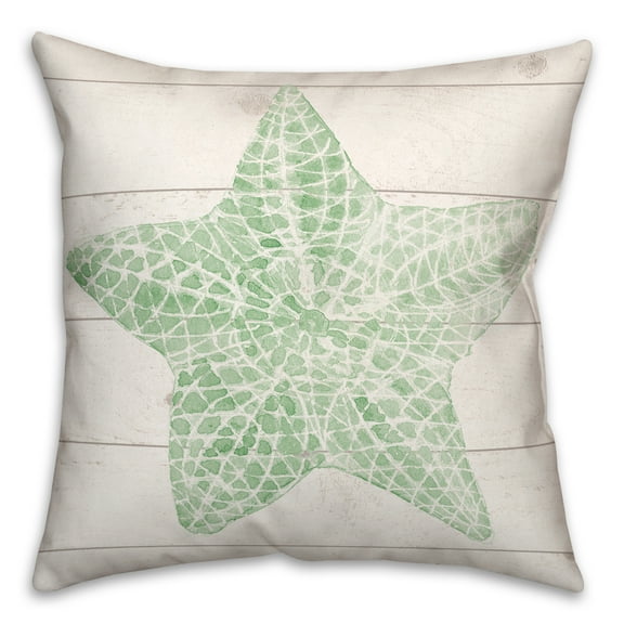 Creative Products Starfish Watercolor Green 18x18 Spun Poly Pillow