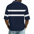 thumbnail image 4 of Dresfit Men's Polo Shirts Striped Waffle Knit Golf Shirts 2026 Summer Relaxed Fit Short Sleeve Shirt Big and Tall Button Down Color Block Business Tops XL, 4 of 6