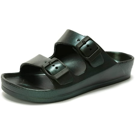 

Women s Comfort Slides Double Buckle Adjustable EVA Flat Sandals