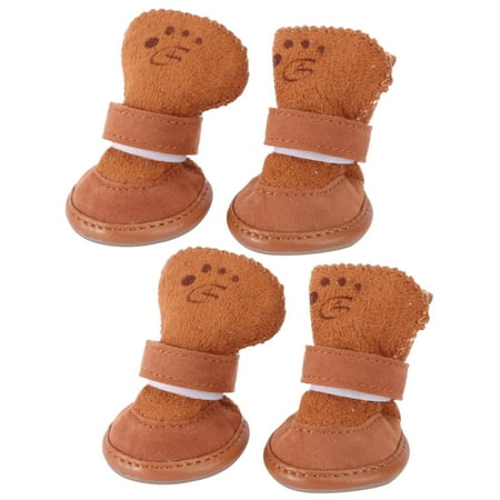OUNONA 4 Pcs Dog Shoes for Small Dogs Lamb Velvet Snow Boots