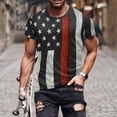 thumbnail image 2 of LUOGENLI T-shirts pour Hommes T-shirts d'Été Mode Décontractée Col Rond Impression Numérique 3D Jour de l'Indépendance t-Shirt Manches Courtes T-shirts Graphiques Vêtements d'Été Rouge TG, 2 of 4