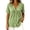 Light Green, variant on VJGBEGW Women Deep V Neck Short Sleeve Button Down Peplum Tops Front Ruched Flowy Casual Blouses Shirts Black L