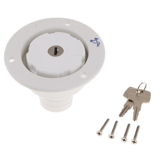 Tapa de tanque de con bloqueo, relleno de tapa de Gas con cerradura para barco, , camión, blanco Sharpla Bloqueo de tapa del tanque de combustible