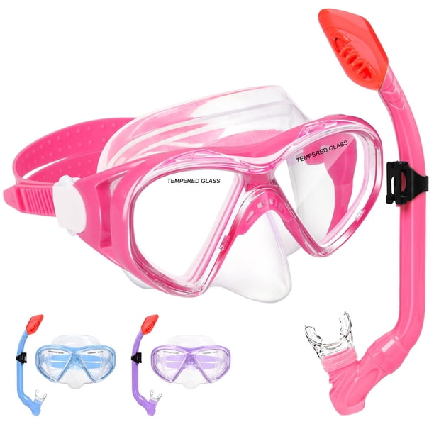 Set de Snorkel ACQCES para Niños con Sistema Dry Top, Edad 5-15 años, con Máscara y Tubo