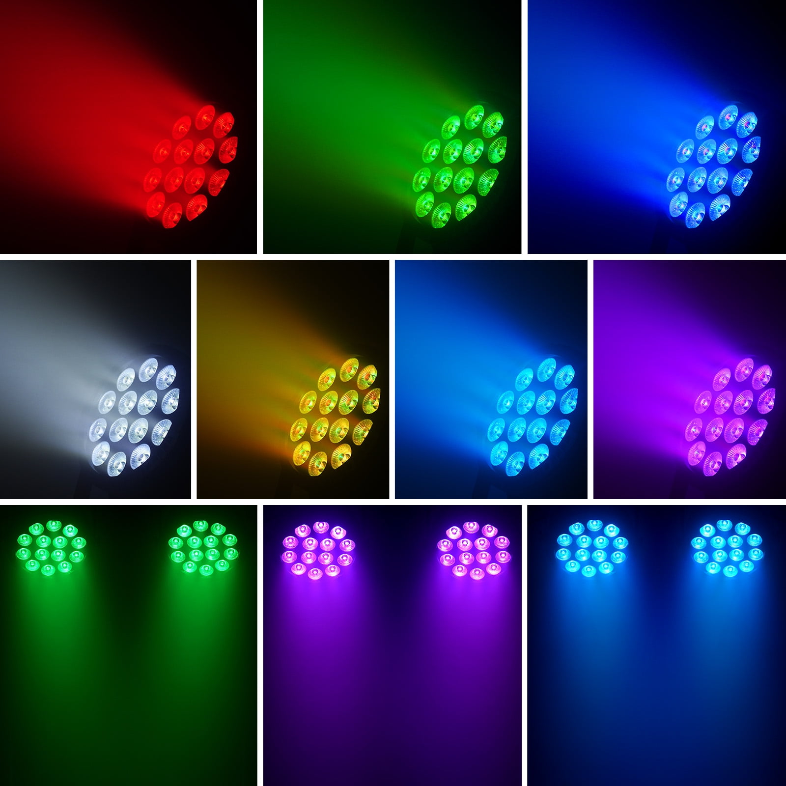 Stage Lights,14 DJ LED Par Light 4pcs RGBW Party Lights 4/8CH Uplights with Remote Control for Disco Dance Wedding Club Christmas Music Party Stage Lighting