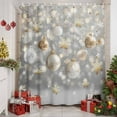 thumbnail image 2 of Shower Curtain 60"W x 72"L Winter Christmas Xmas Balls Snowflake Fabric Shower Curtains Set with Hooks Water Repellent Bathroom Curtains Machine Washable Bathroom Accessories, 2 of 9