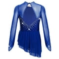 thumbnail image 4 of iixpin Kids Girls Sparkly Lyrical Dance Dress Figure Ice Skating Ballet Skirted Leotard Competition Dancewear Blue 10, 4 of 6