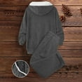 thumbnail image 5 of Bloomae Women's Fuzzy Winter 2 Piece Outfits Full Zip up Drawstring Long Sleeve Oversized Plush Thick Hooded Outwear Coat Sherpa Fleece Pants Ultra-Soft Thermal Loungewear Set Dark Gray XL, 5 of 9
