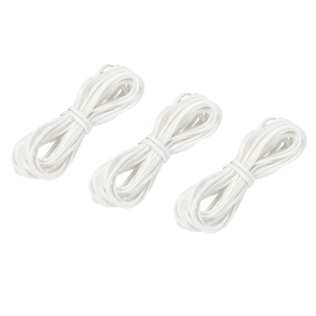 Unique Bargains 5.47 Yards 2.6mm Flat Leather Cord Suede String for DIY Crafts, White 3Pack