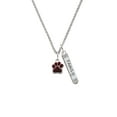 thumbnail image 2 of Delight Jewelry Silvertone Small Maroon Paw Silvertone Family Bar Charm Necklace, 23", 2 of 4