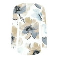 thumbnail image 4 of Women's Shirts Fashion Floral Print Dressy Blouses Casual V-Neck Shirt Pullover Long Sleeve Loose Work Tops Spring Summer Outdoor,Beach,Vacation Top Style02 XL, 4 of 5