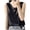 Black, variant on Qiopertar Women's Casual V-Neck Tank Top Lace Trim Sleeveless Blouse Summer Fashion Solid Color Loose Comfy Camisole, White XXL