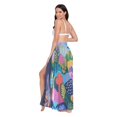thumbnail image 3 of FORMRS Womens Long Sarong Beach Wrap Semi-Sheer Bikini Skirt Bathing Swimsuit Cover Up, Art Plants, 3 of 7