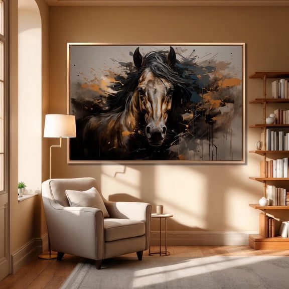 Beautiful Stunning Brown Horse Poster On Rustic Farmhouse Decor Equestrian Rural Art Horse Lover Gift Wall Art Home Decor UNFRAMED Poster, Wall Art for Decor, Present, 8x12