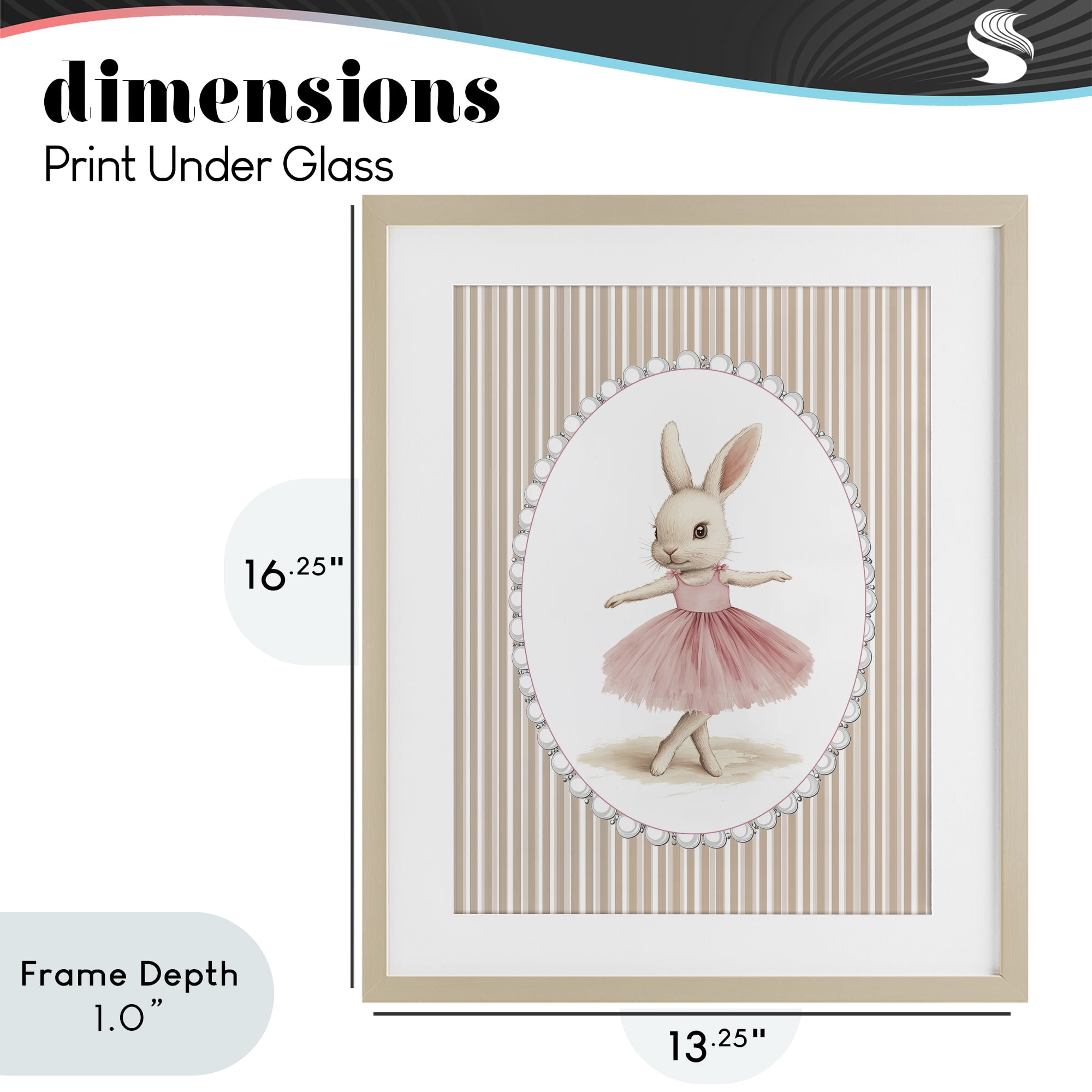 Stupell Industries Woodland Dancer Bunny Birch Framed Print Under Glass, design by Christine Simpson Art