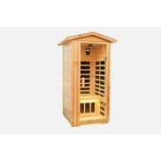 One Person Far Infrared Old Fir Outdoor Sauna Room Natural Metal Wood