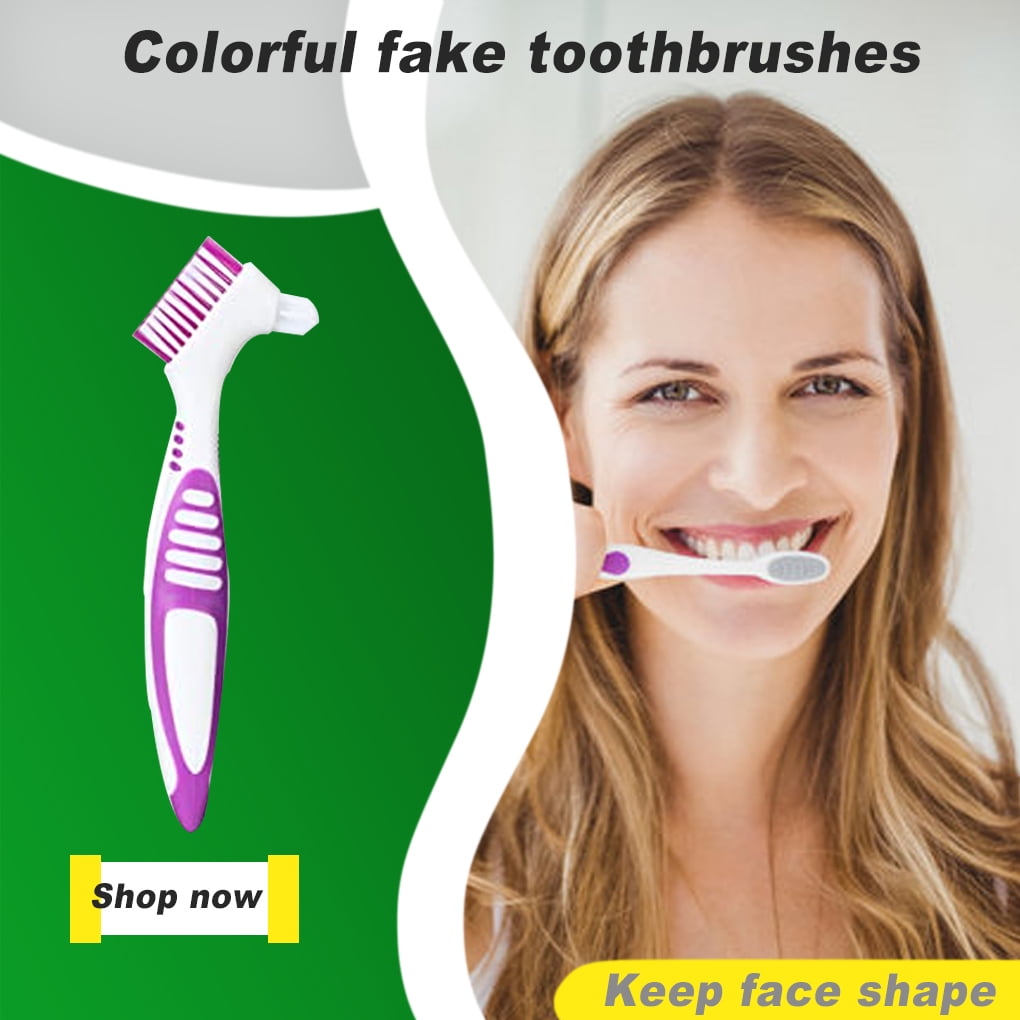 1 PC Toothbrush Denture Brush Lightweight with Comfortable Handle