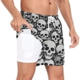 thumbnail image 2 of joogoo Men's Skulls Swim Trunks with Liner Pocket Beach Shorts XX-Large, 2 of 9