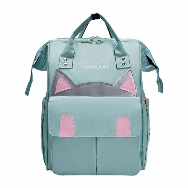 Mochila multifuncional de nailon de gran capacidad | Bolsillo aislante para biberón | Compartimento trasero antirrobo | Bolsa de viaje ligera para padres | 40x25x16 cm