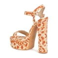 thumbnail image 3 of Women Canvas Open Toe Printed Platform Chunky Heel Sandal 19213, 3 of 6