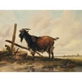 thumbnail image 2 of Thomas Sidney Cooper 14x12 Black Ornate Wood Framed Double Matted Museum Art Print Titled: A Goat in a Landscape, Cattle Beyond (1845), 2 of 5