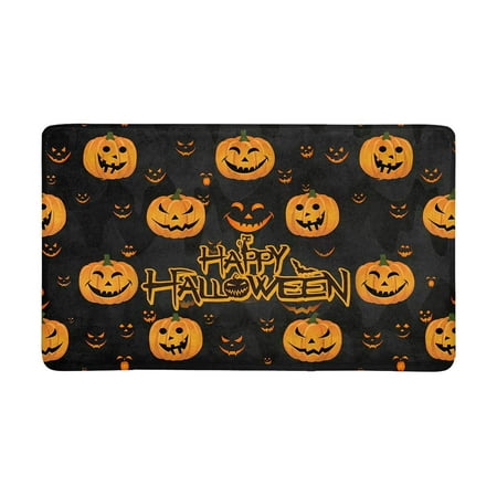 MKHERT Halloween Decor Funny Abstract Pumpkin Scary Face Doormat Rug Home Decor Floor Mat Bath Mat 30x18