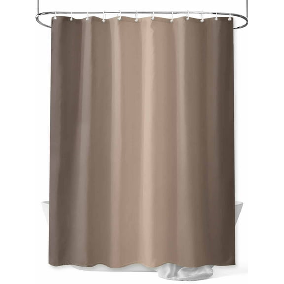 Dark Brown Shower Curtain, Ombre Solid Color Gradient Modern Art Waterproof Shower Curtain Set with 12 Hooks Lightweight Washable Fabric Shower Curtains for Bathroom 72x78 Inches