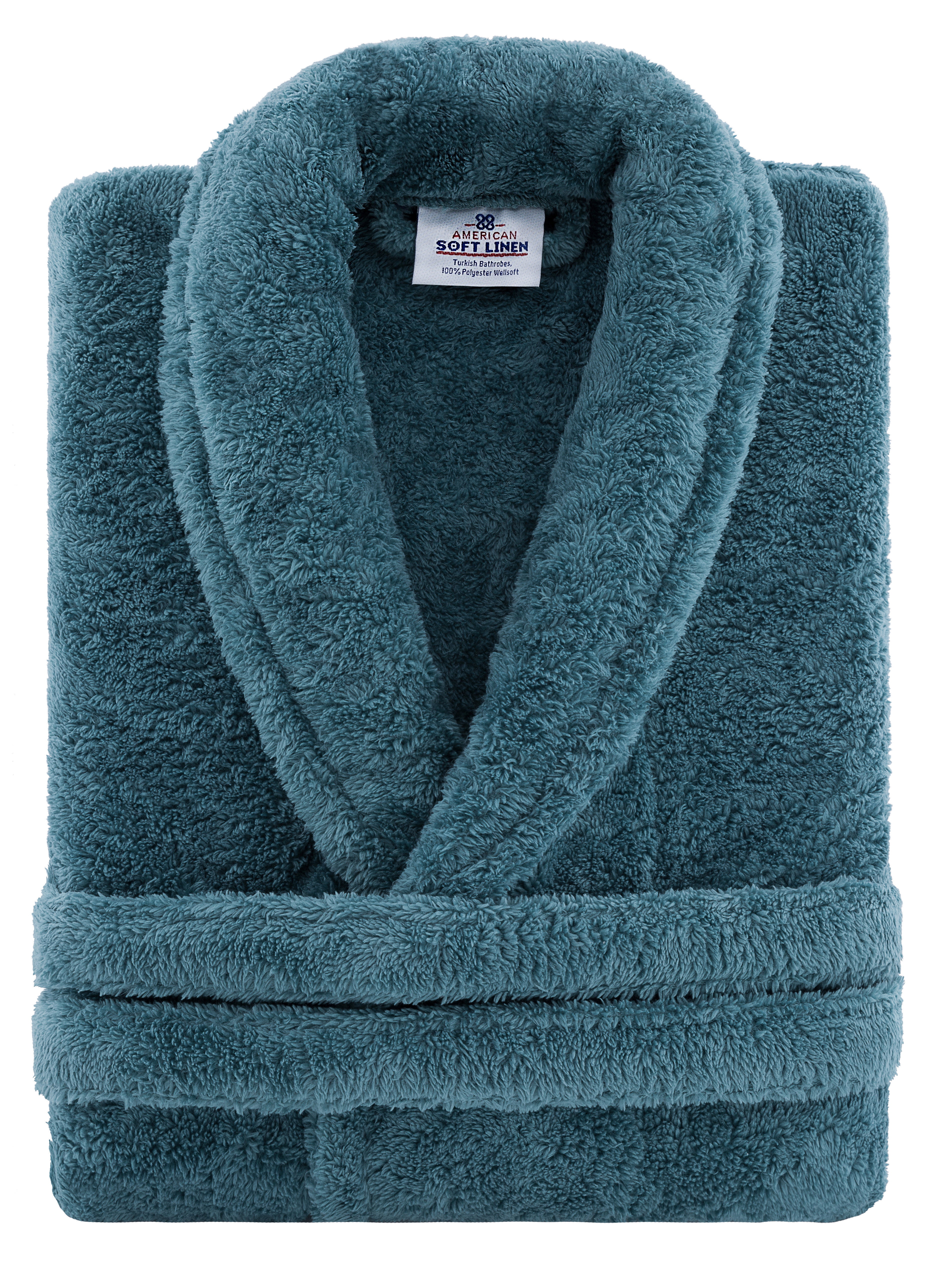  American Soft Linen X Large/XX Large Unisex Robe and 6-Piece  Towel Set Bundle : Home & Kitchen