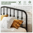 thumbnail image 4 of MUTICOR Full Size Metal Bed Frame with Vintage Headboard and Footboard, Heavy Duty Mattress Foundation with Storage, No Box Spring Needed, Easy Assembly,Black, 4 of 7