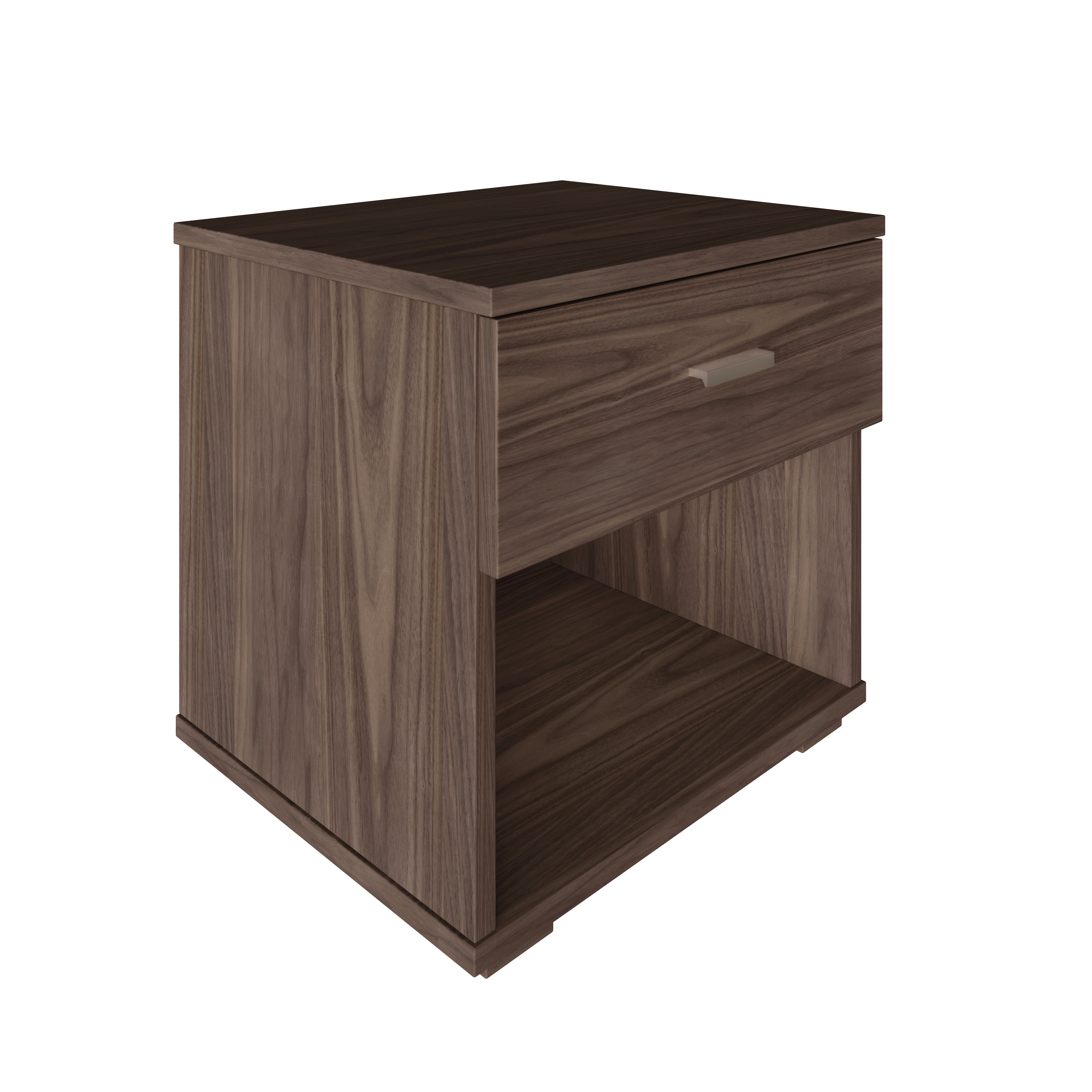 Boyd Sleep Novara One Drawer Nightstand with Open Storage, Walnut