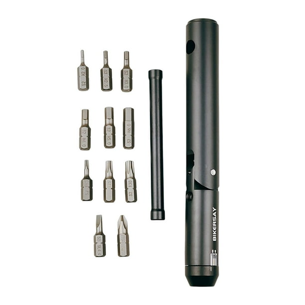 de llave dinamométrica para bicicleta 11 brocas intercambiables mantenimiento de bicicleta de cabeza Negro Zulema Llave dinamométrica para bicicletas
