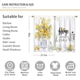 thumbnail image 2 of Rustic Yellow Floral Kitchen Curtains Farmhouse Flower Bathroom Curtains Window Treatment Drapes Tier Plant Country Quotes Cafe Small Bedroom Short French Door Curtains 2 Panels 27.5x39 Inch, 2 of 8