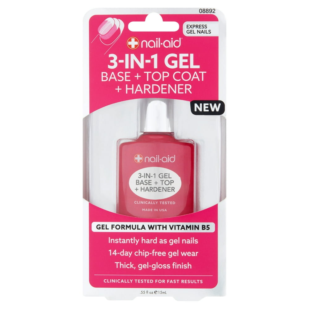 NailAid 3in1 Gel Base + Top Coat + Hardener, 0.55 fl oz Walmart