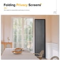 thumbnail image 3 of JOSTYLE 5-Panel Room Divider Folding Privacy Screen Divider for Room Separation with Natural Bamboo Pinewood Frame Black, 3 of 9