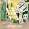 thumbnail image 3 of XJD 8-in-1 Toddler Slide, Indoor Slide Set Playground for Kids, Outdoor Slide Toddlers Climber and Slide Set with Basketball Hoop and Ball, Slide for Toddlers Age 12 Month +(Green), 3 of 11