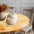 thumbnail image 2 of Autumn Orange Maple Leaf Thanksgiving Fitted Round Tablecloths Table Covers 55"-60",Waterproof Table Cloth for Kitchen Holiday Party Tables Decor, 2 of 9