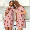 thumbnail image 4 of Balery Cute Strawberry C Camisón de manga corta con cuello redondo para mujer, cómodo y elegante., 4 of 6