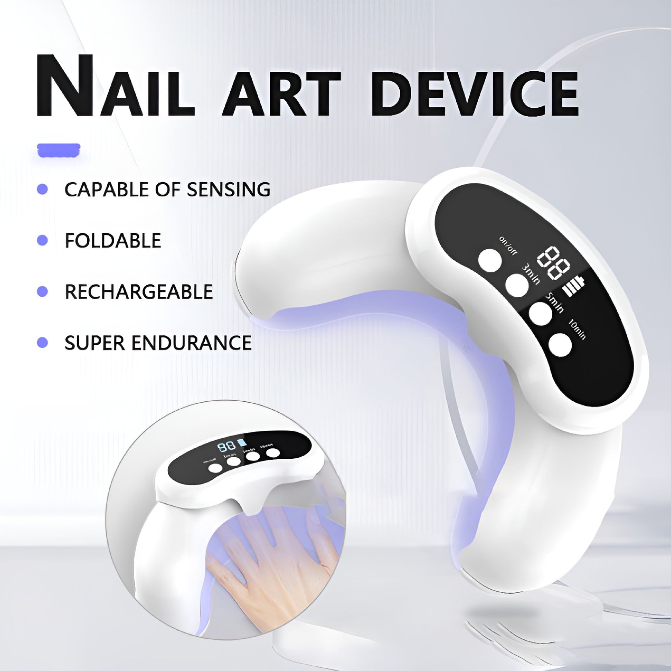 XIRQI Nail Fungus Laser Treatment Device for Multiple Toenail, Home Use 905nm Infrared Light + 470nm Blue Light UV Nail Lamp Professional Nail Dryer