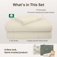 thumbnail image 4 of California Design Den Twin Bed Sheet Set - 600 Thread Count 100% Cotton Bed Sheets, Adult/Teen 3 Pc Sateen Bed Set - Ivory (Creamy Beige Tone), 4 of 10