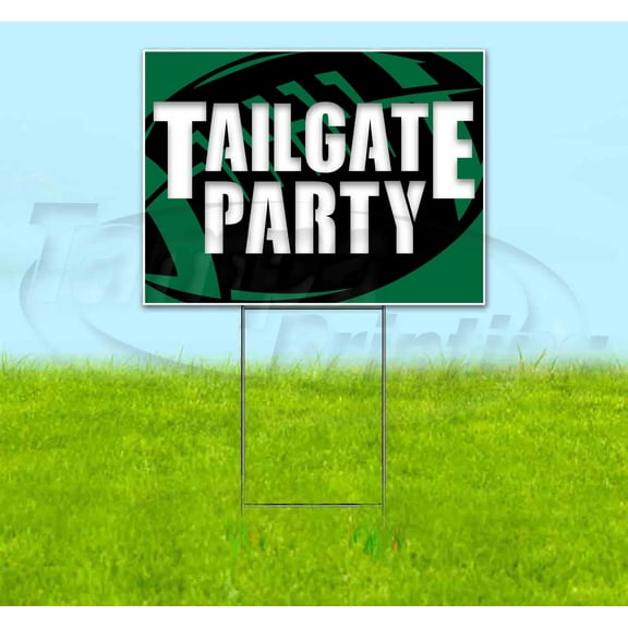 Tailgate Party Eagles (18" x 24") Yard Sign, Includes Metal Step Stake